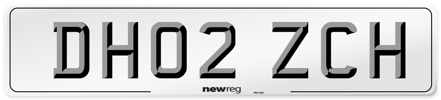 DH02 ZCH Number Plate from New Reg